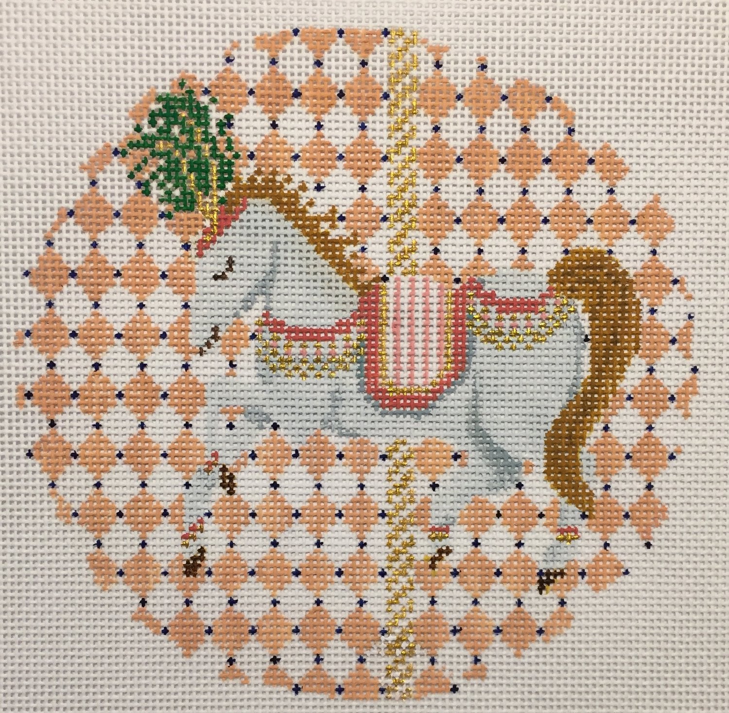 Carousel Needlepoint The Plum Stitchery Vintage Circus - Carousel Horse Needlepoint Canvas ...