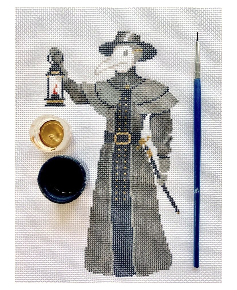 The Plum Stitchery The Plague Doctor Needlepoint Canvas