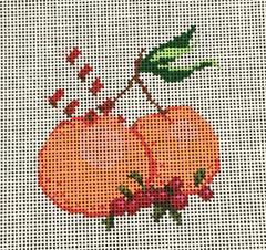 The Plum Stitchery Holiday Florals - Oranges & Peppermints Needlepoint Canvas