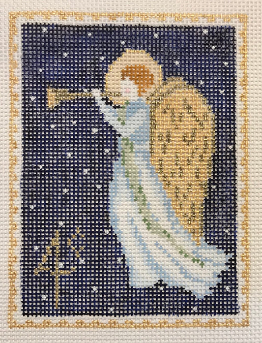 The Plum Stitchery Vintage Stamp Collection - Angel Needlepoint Canvas