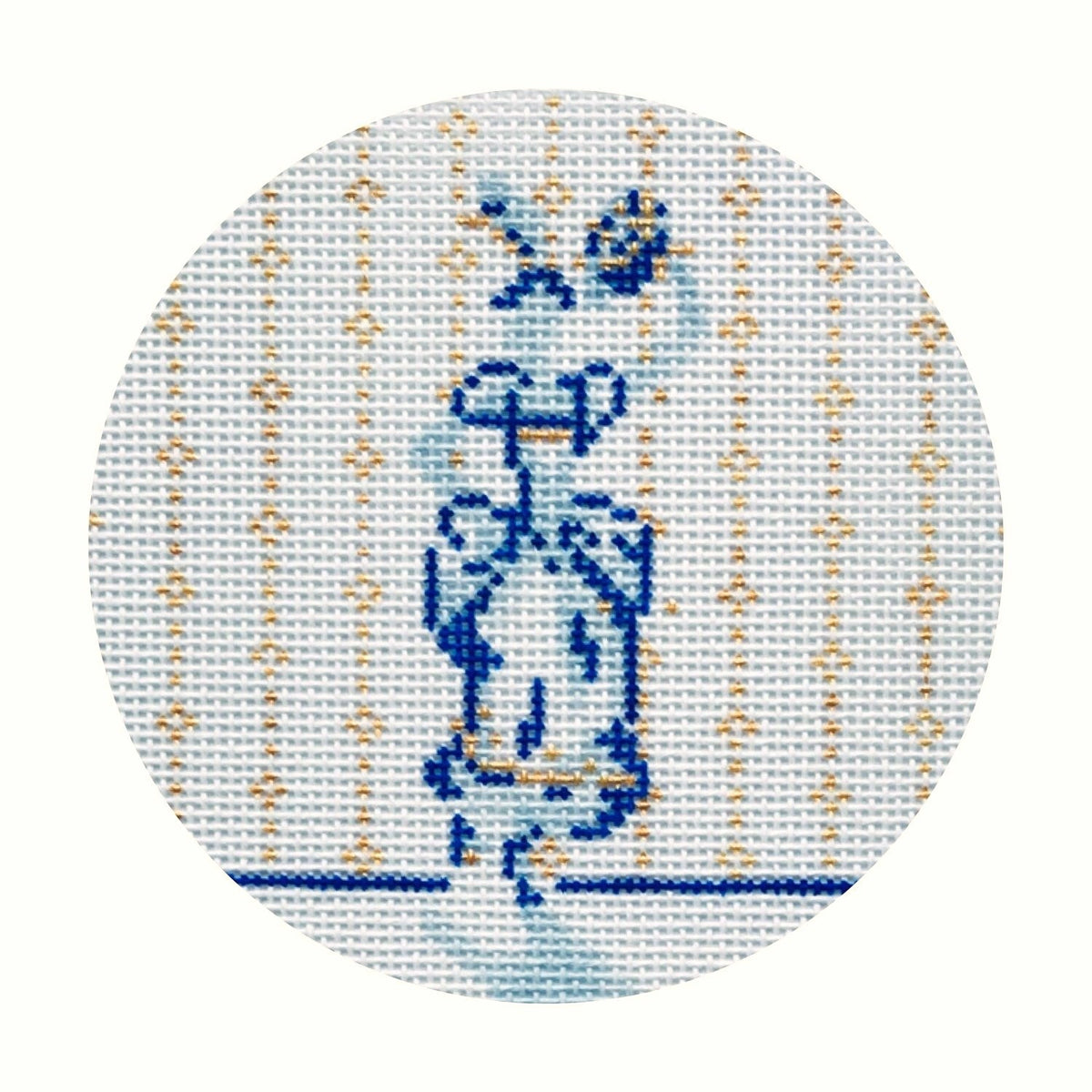 The Plum Stitchery Blue & White Nine Ladies Dancing Needlepoint Canvas