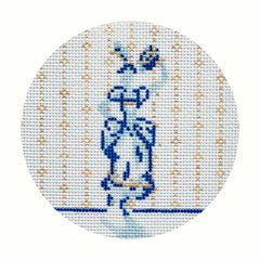 The Plum Stitchery Blue & White Nine Ladies Dancing Needlepoint Canvas