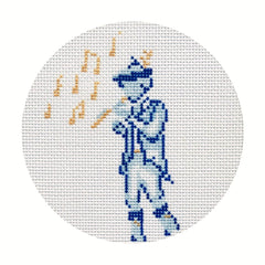 The Plum Stitchery Blue & White Eleven Pipers Piping Needlepoint Canvas