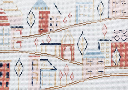 The Plum Stitchery Summer In The City Needlepoint Canvas