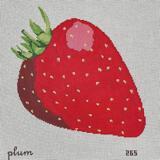 The Plum Stitchery Giant Strawberry Needlepoint Canvas
