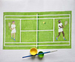 The Plum Stitchery Tennis Match Needlepoint Canvas