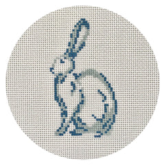 The Plum Stitchery White Rabbit Needlepoint Canvas