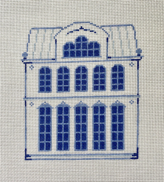 The Plum Stitchery Delft House - #3 Needlepoint Canvas