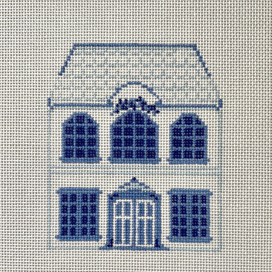 The Plum Stitchery Delft House #5 Needlepoint Canvas