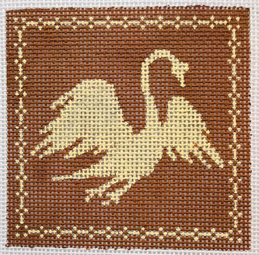 The Plum Stitchery Swan Silhouette Needlepoint Canvas