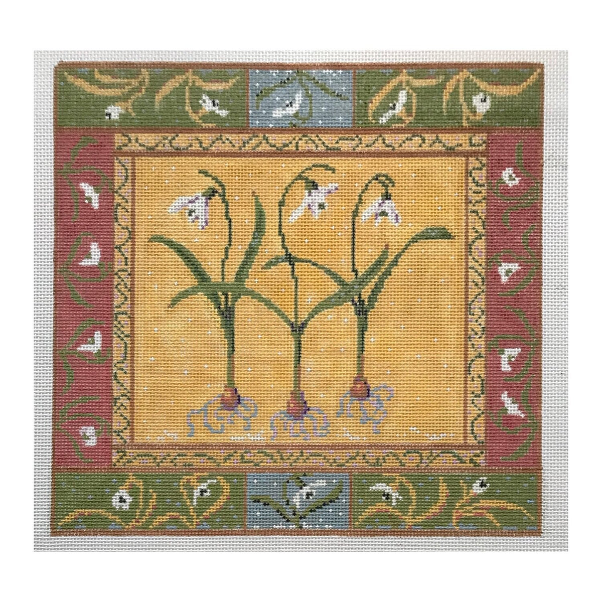 The Plum Stitchery Snowdrops Needlepoint Canvas