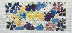 The Plum Stitchery Petite Fleur Needlepoint Canvas 6 x 3 inches