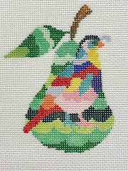 The Plum Stitchery Partridge In A Pear Tree Needlepoint Canvas