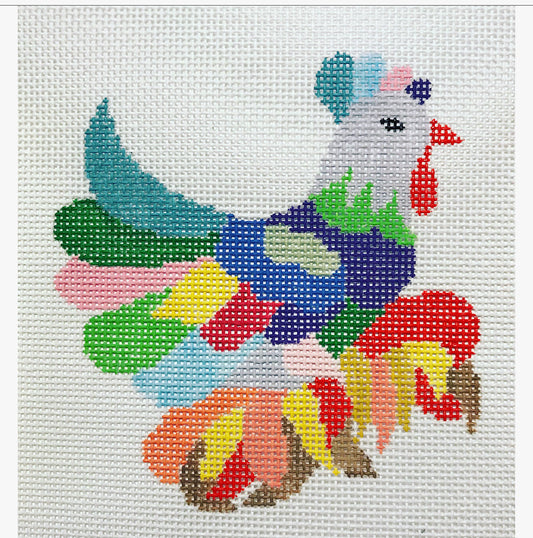 The Plum Stitchery Three French Hens Needlepoint Canvas