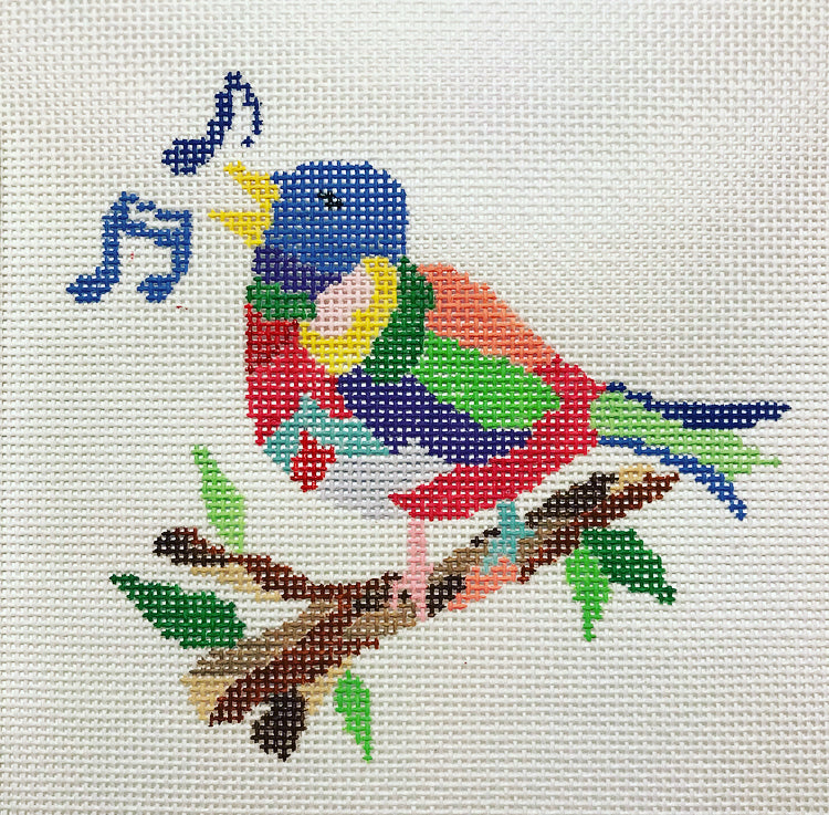 The Plum Stitchery Four Colly Birds Needlepoint Canvas
