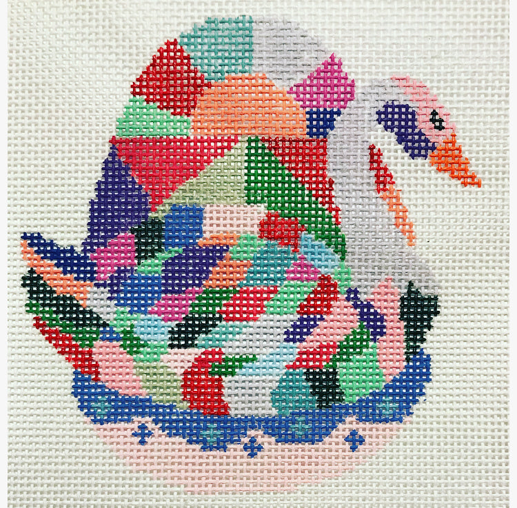 The Plum Stitchery Six Geese A-Laying Needlepoint Canvas