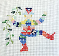 The Plum Stitchery Ten Lords A-Leaping Needlepoint Canvas