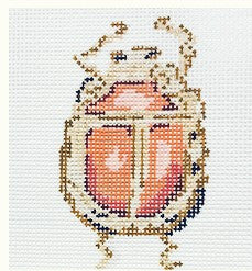 The Plum Stitchery Scarab Collection - Coral Needlepoint Canvas