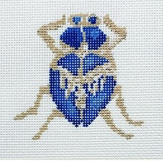 The Plum Stitchery Scarab Collection - Cobalt Needlepoint Canvas