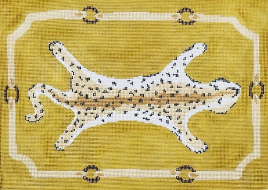 The Plum Stitchery Leopard In Yellow Needlepoint Canvas