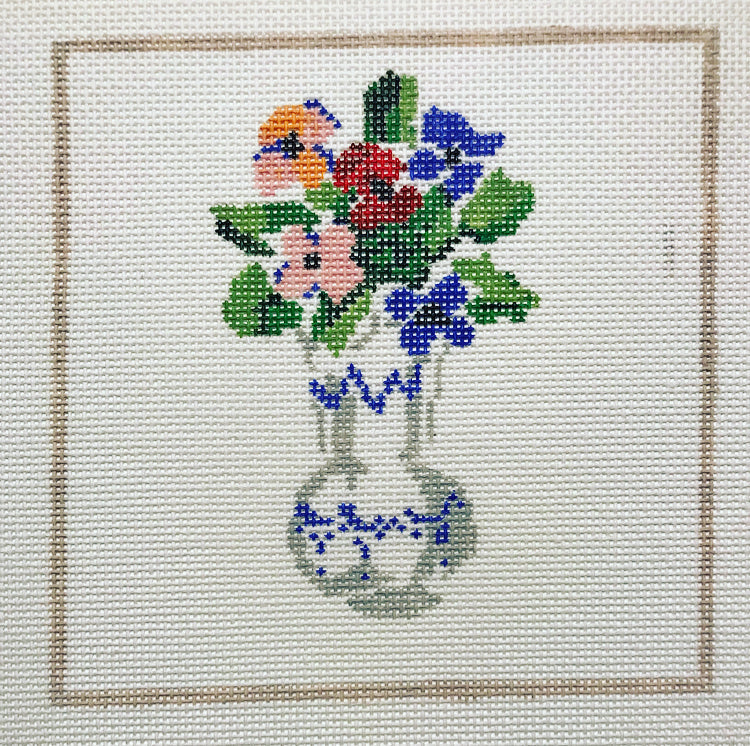 The Plum Stitchery Anemone Needlepoint Canvas