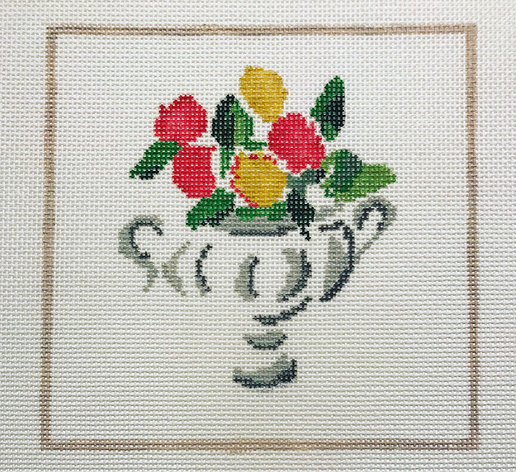 The Plum Stitchery Modern Rose Needlepoint Canvas