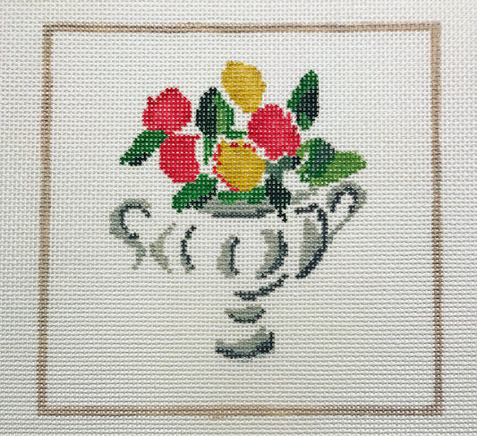 The Plum Stitchery Modern Rose Needlepoint Canvas