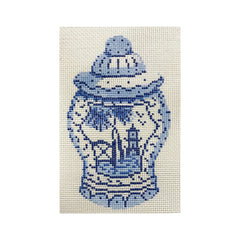 The Plum Stitchery Ginger Jar Ornament Needlepoint Canvas