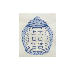 The Plum Stitchery Double Happiness Ornament Needlepoint Canvas