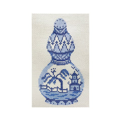 The Plum Stitchery Double Gourd Ornament Needlepoint Canvas