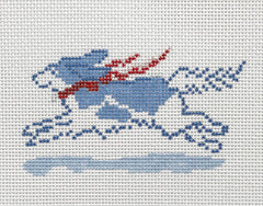 The Plum Stitchery Indigo Cavalier King Charles Spaniel Needlepoint Canvas