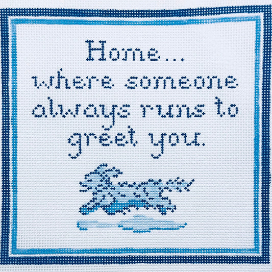 The Plum Stitchery Long Haired Dachshund Needlepoint Canvas