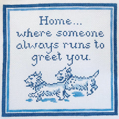 The Plum Stitchery Double Westie Needlepoint Canvas