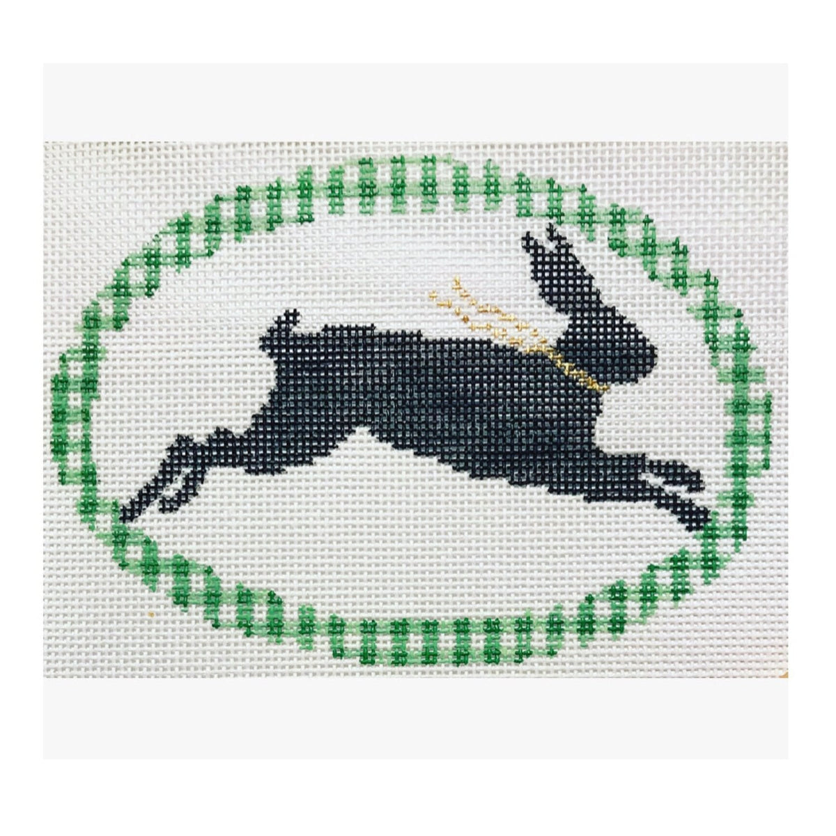 The Plum Stitchery Rabbit Silhouette Needlepoint Canvas