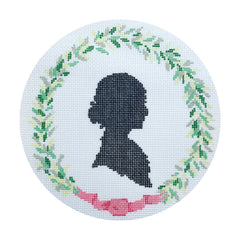 The Plum Stitchery Silhouette & Wreath Needlepoint Canvas