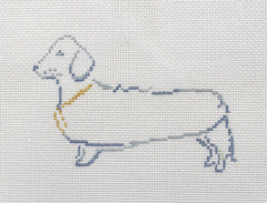 The Plum Stitchery Dachshund Ornament Needlepoint Canvas