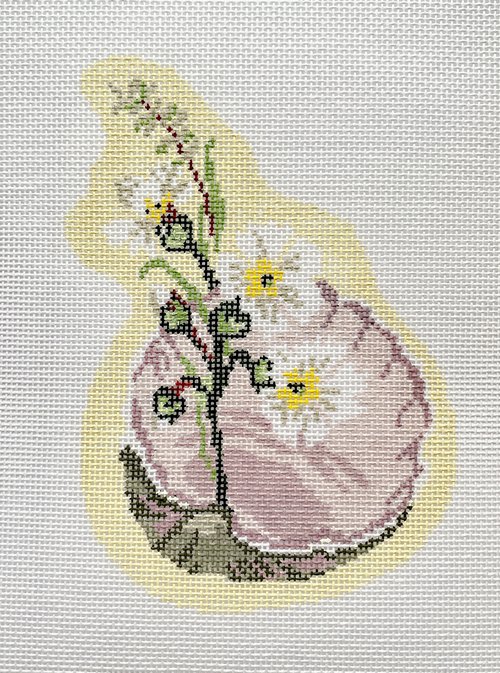 The Plum Stitchery Shell Series - Dianthus Needlepoint Canvas -13M