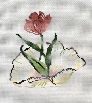 The Plum Stitchery Shell Series - Rose Needlepoint Canvas