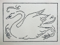 The Plum Stitchery Swanning Around Needlepoint Canvas
