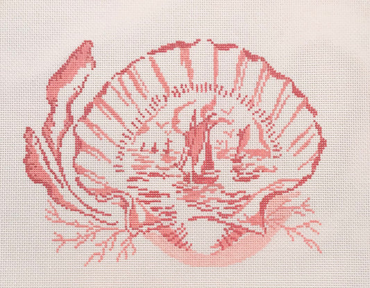 The Plum Stitchery Shell Needlepoint Canvas