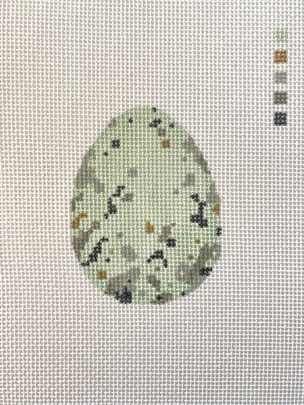 The Plum Stitchery Arctic Tem Egg Needlepoint Canvas