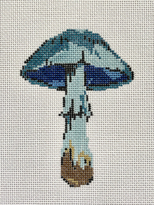 The Plum Stitchery Mushroom Series - Navy Needlepoint Canvas