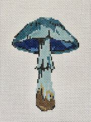 The Plum Stitchery Mushroom Series - Navy Needlepoint Canvas