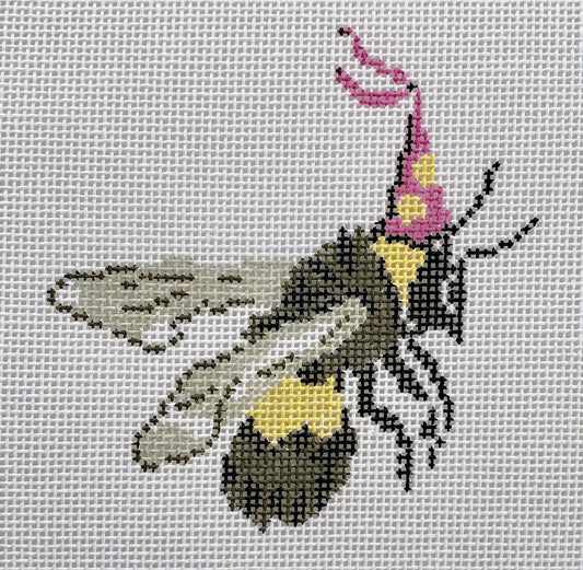 The Plum Stitchery Party Animals Series - Bee Needlepoint Canvas