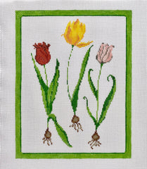 The Plum Stitchery Tulips Needlepoint Canvas