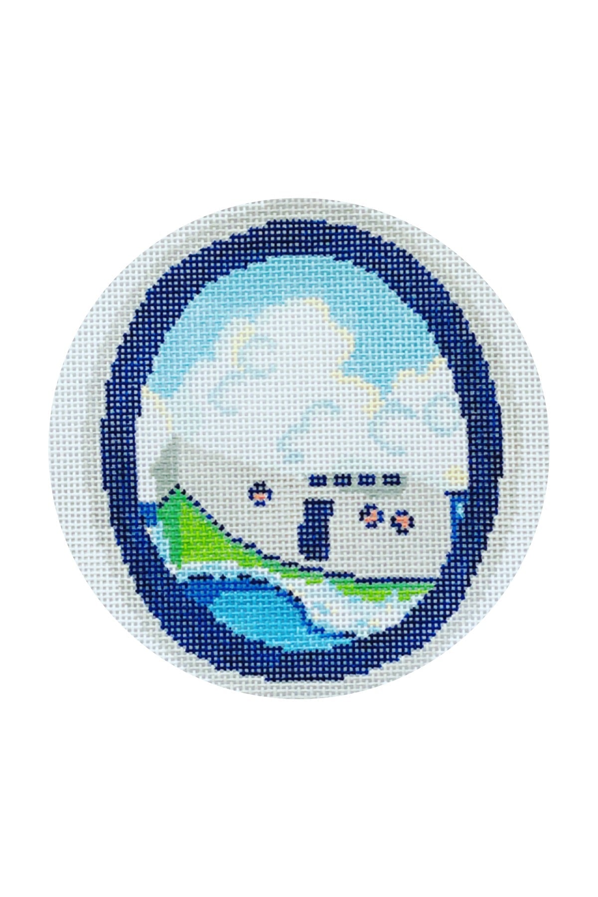 The Plum Stitchery Boat Needlepoint Canvas