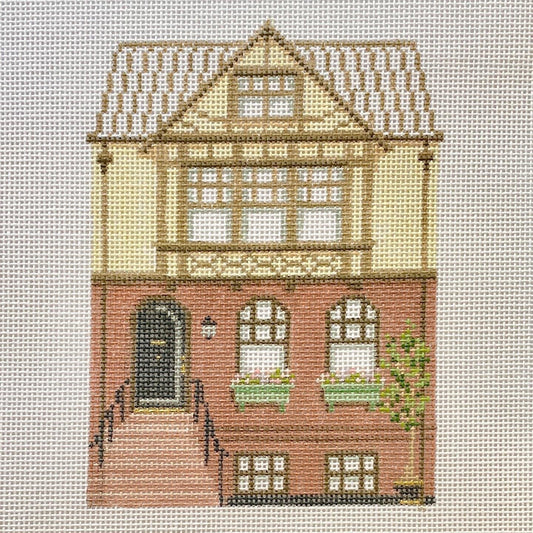 The Plum Stitchery Brooklyn Townhouse Needlepoint Canvas