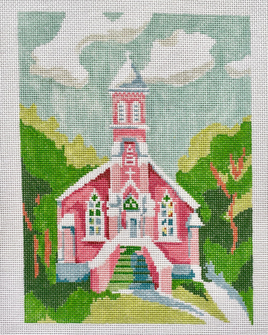 The Plum Stitchery Chapel Needlepoint Canvas -13M