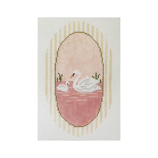 The Plum Stitchery Swans Needlepoint Canvas