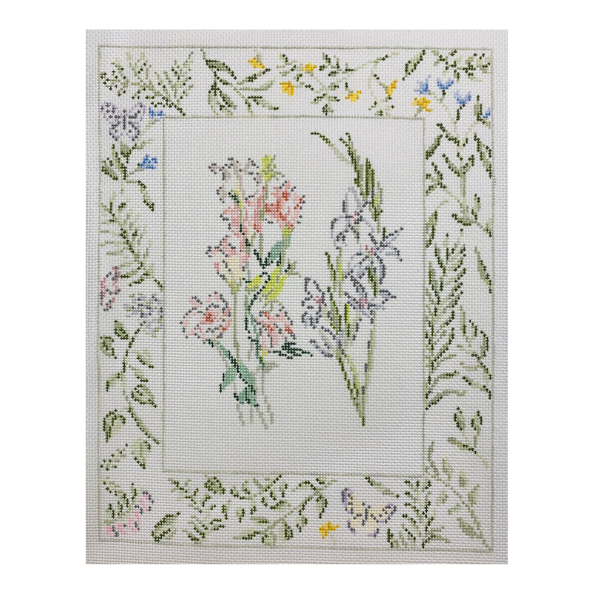 The Plum Stitchery Riley Sheehey Texas Bluebell & Gladiolus Needlepoint Canvas